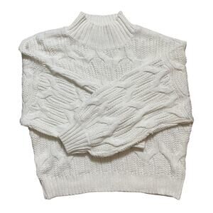 Gabrielle Union New York & Company Ivory Cream Sweater Women’s Large Mock Neck